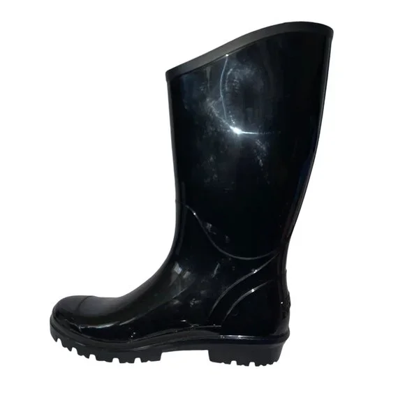 Columbia Sportswear Tall Black Rain Boots Womens 9 Rubber Slip On Barely Used - Picture 4 of 10
